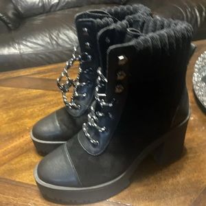 MSRP 179.99 Chelsea & Violet Suede Black  Boots, Size 7.5